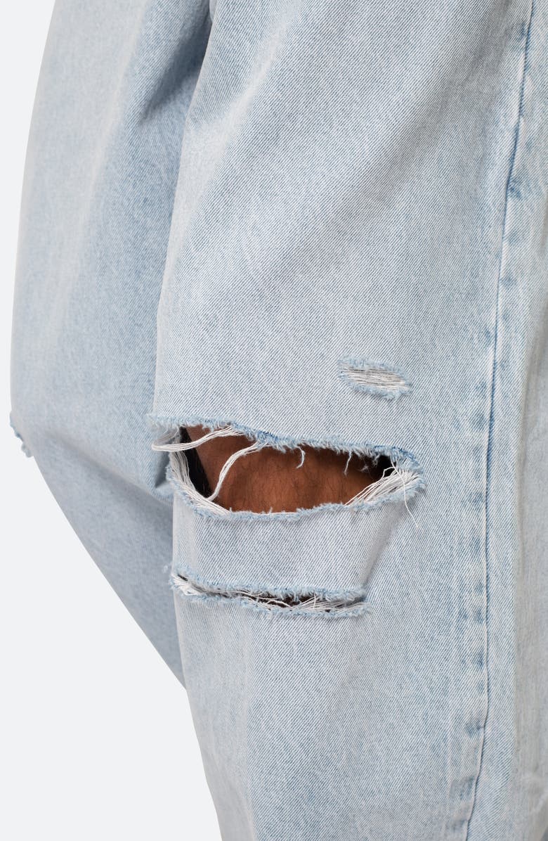 mnml Baggy Rave Ripped Wide Leg Jeans, Alternate, color, Light Blue