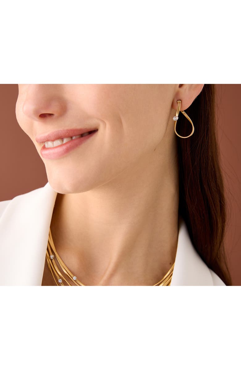 Marco Bicego Marrakech Diamond Coil Hoop Earrings, Alternate, color, 18K Yellow/White Gold