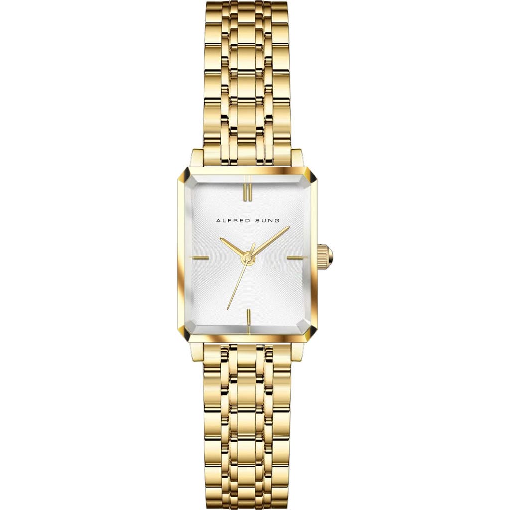 Alfred Sung Octavia Octagon Stainless Steel Bracelet Watch, 23mm X 29mm