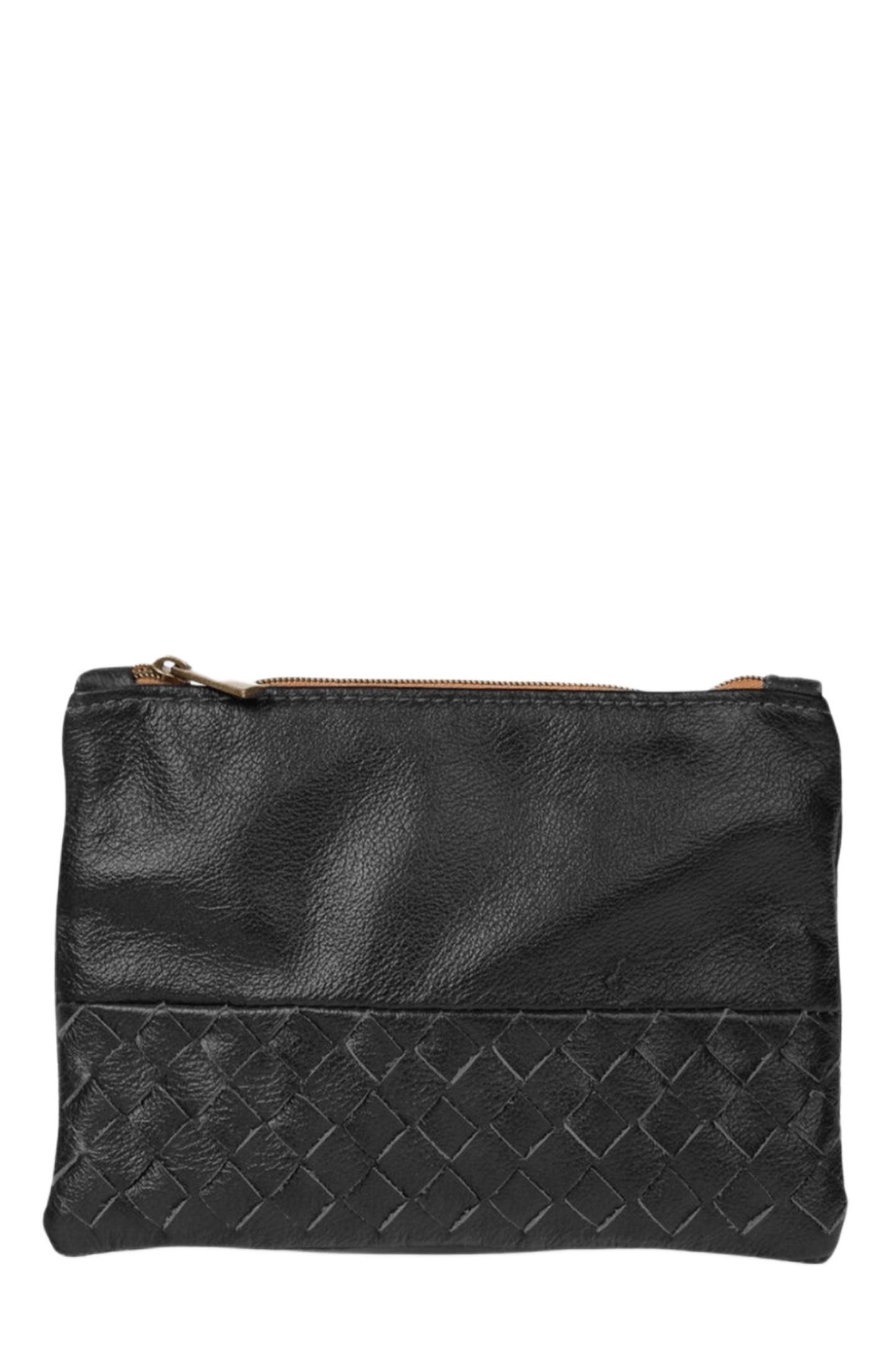 Deux Mains Woven Pouch, Alternate, color, Black - Small