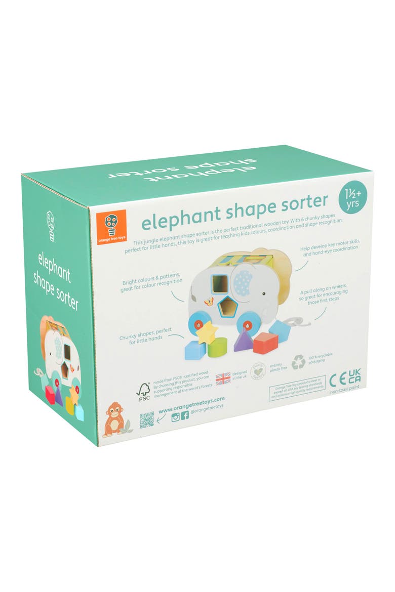 Elephant Pull Along Shape Sorter Toy, Alternate, color, GREY