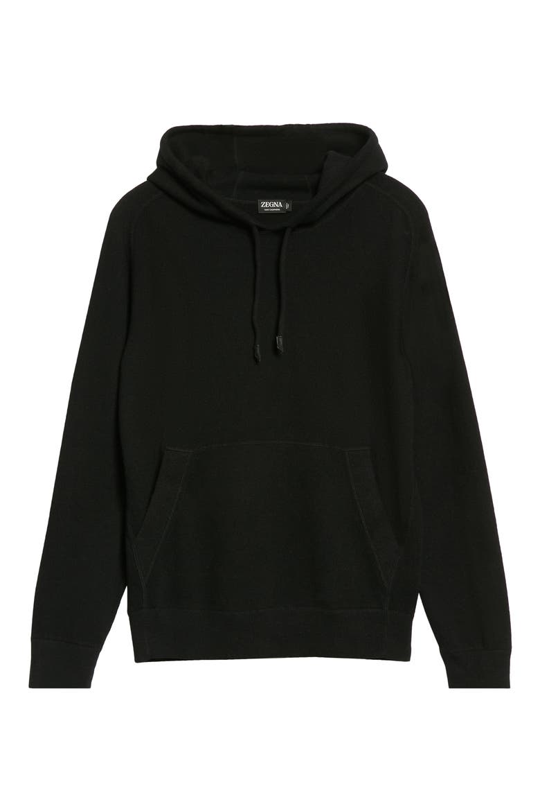 Oasi Cashmere Hoodie, Alternate, color, BLACK