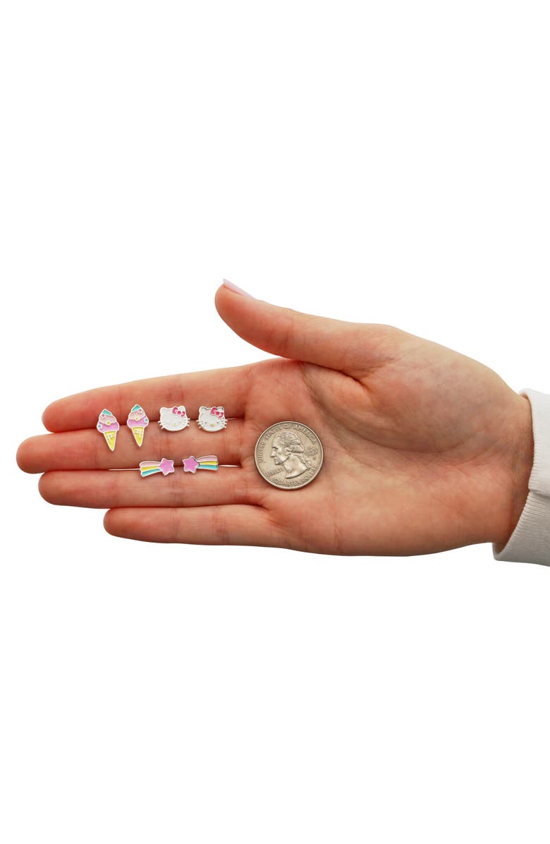 Hello Kitty Ice Cream Stud Earrings, 3 Sets, Alternate, color, Multicolor