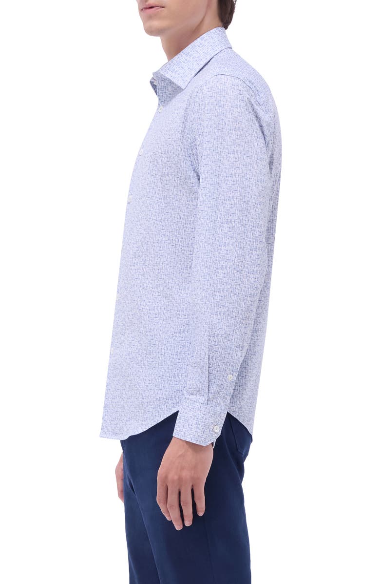 Bugatchi James OoohCotton<sup>®</sup> Cocktail Print Button-Up Shirt, Alternate, color, Mint