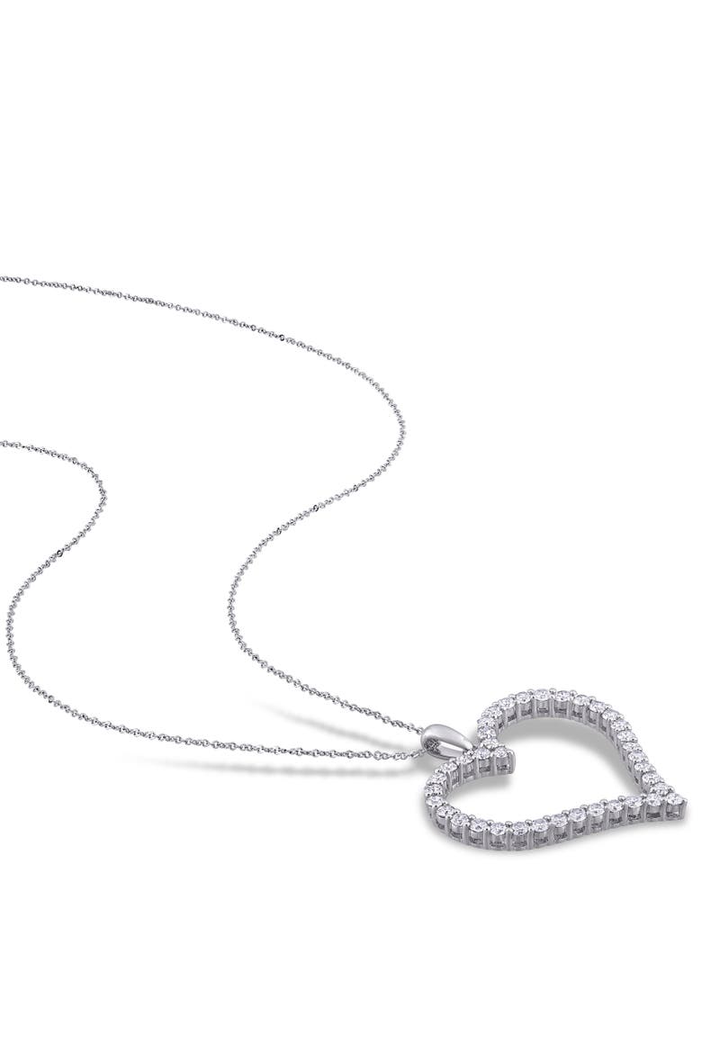 Lab-Grown Diamond Heart Necklace 14k, Alternate, color, White Gold