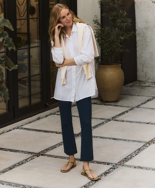 Pact On The Go-to Cropped Bootcut Legging Made With Organic Cotton In Midnight Blue