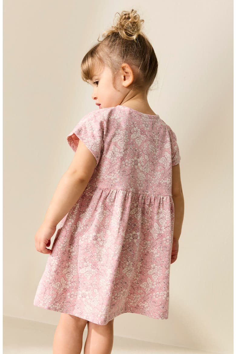 Kids' Floral Button Dress, Alternate, color, PINK