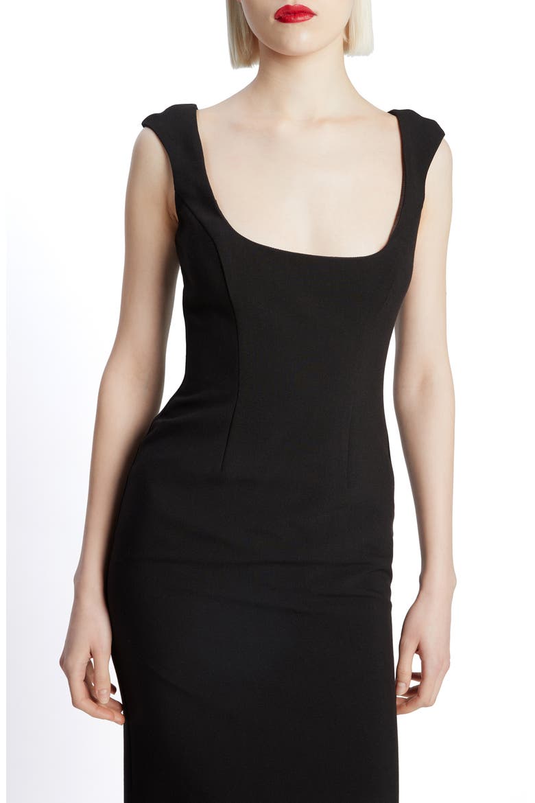 Audrey Fitted Dress, Alternate, color, BLACK