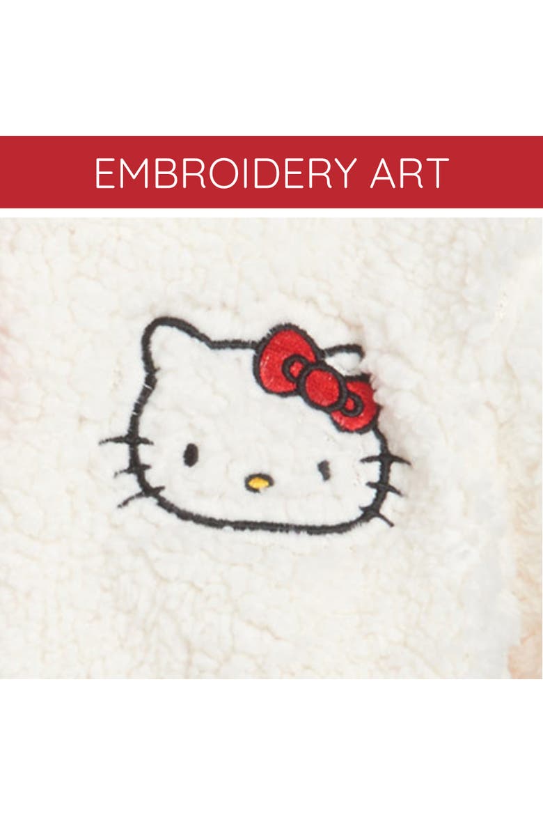 Faux Shearling Fleece Zip-Up Hoodie, Alternate, color, Hello Kitty Off White