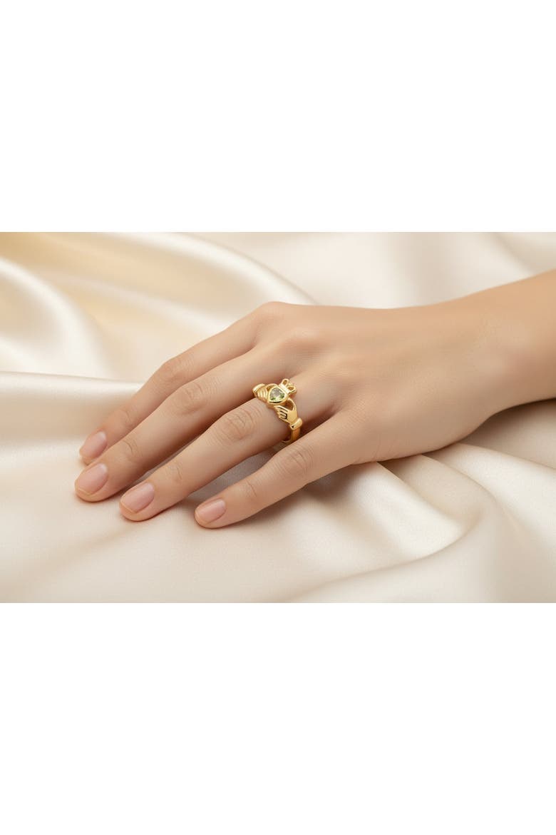 Natural Peridot Heart Ring, Alternate, color, Gold