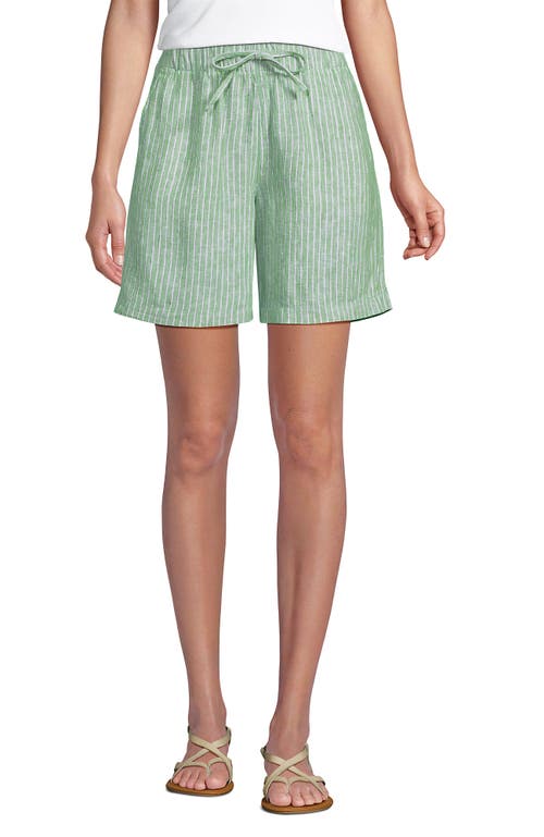 Lands' End Linen High Rise Pull On 7" Shorts