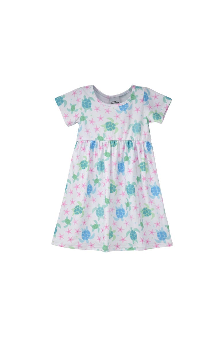 Girl's Playtime UPF 50+ Laya Short Sleeve Tee Dress, Main, color, Starry Sea Turtle