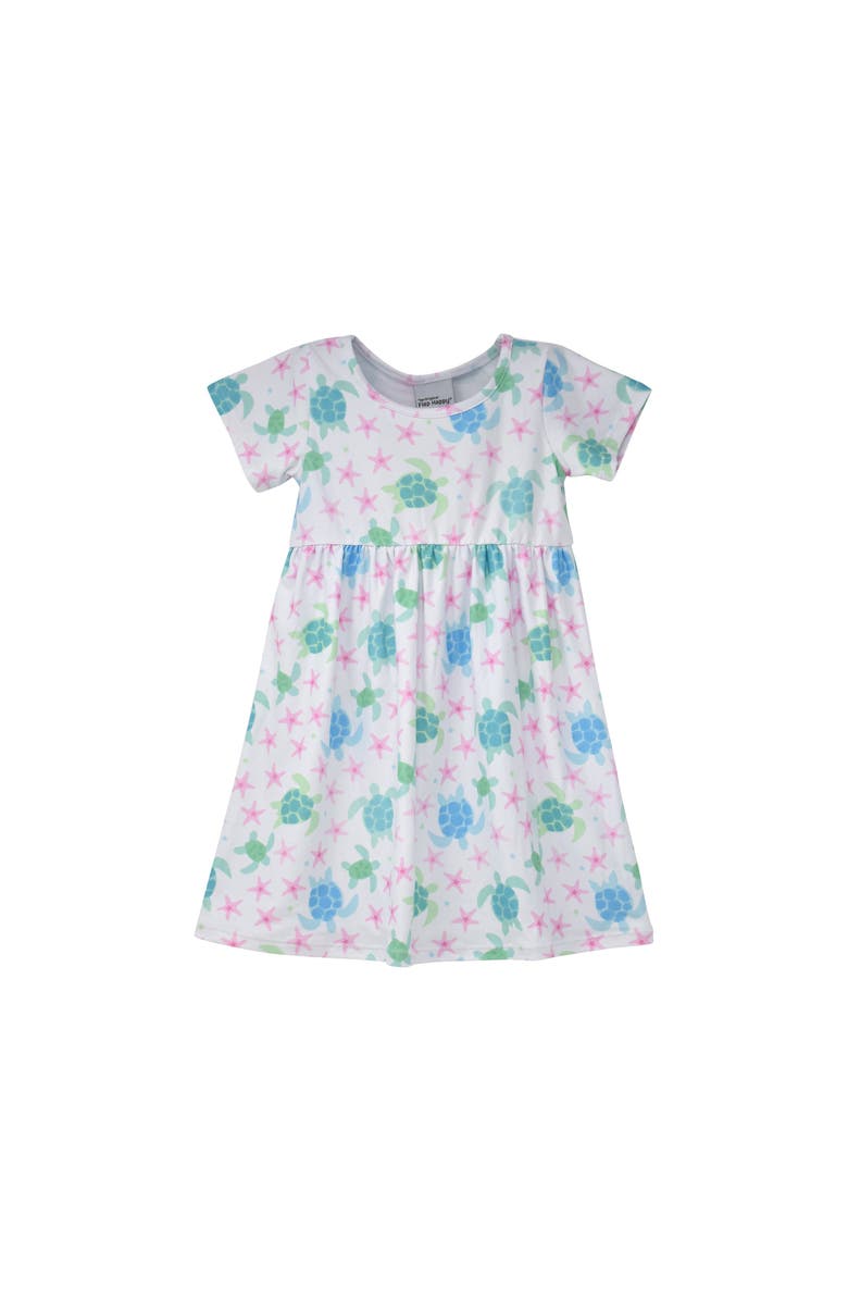 Flap Happy Girl's Playtime UPF 50+ Laya Short Sleeve Tee Dress, Main, color, Starry Sea Turtle