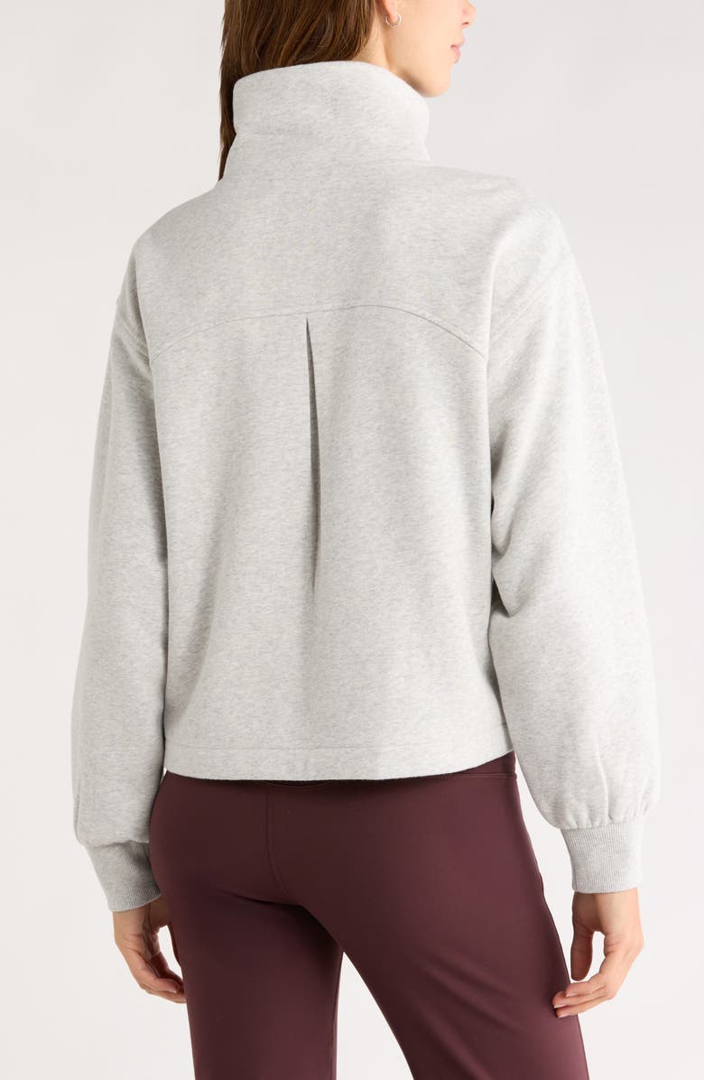 Zella Ultracozy Fleece Half Zip Pullover, Alternate, color, Grey Light Heather