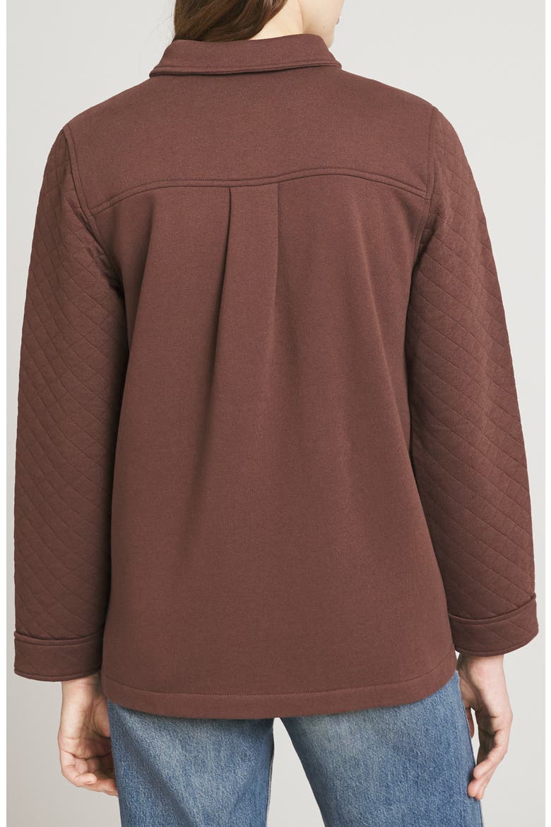 Quilted Button Down Shirt, Alternate, color, SHAVED CHOCOLATE