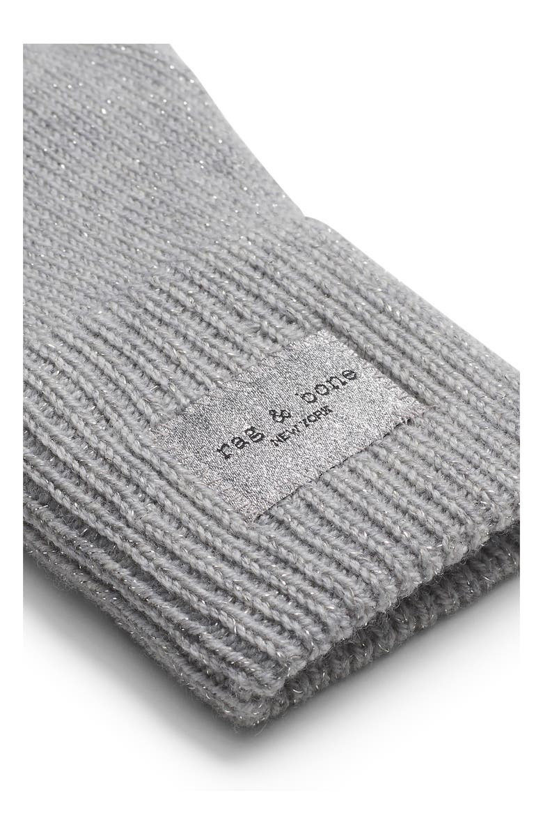 rag
bone Blake Metallic Wool Blend Knit Gloves, Alternate, color, Silver