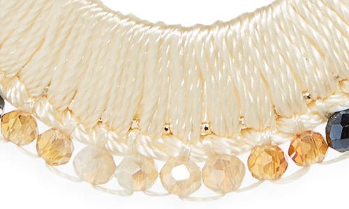 Cara Bow Fringe Crystal Statement Stud Earrings In White