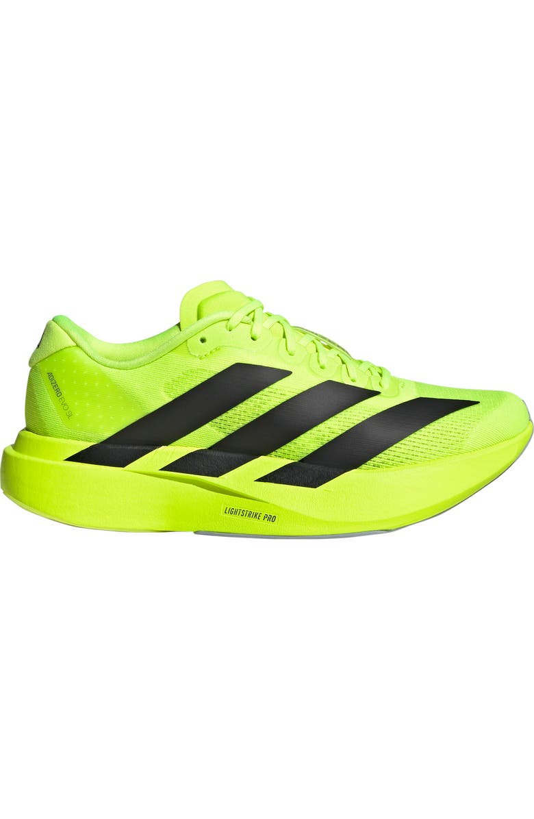 adidas Adizero Evo SL Running Shoe, Alternate, color, Lemon/ Black/ Matte Silver