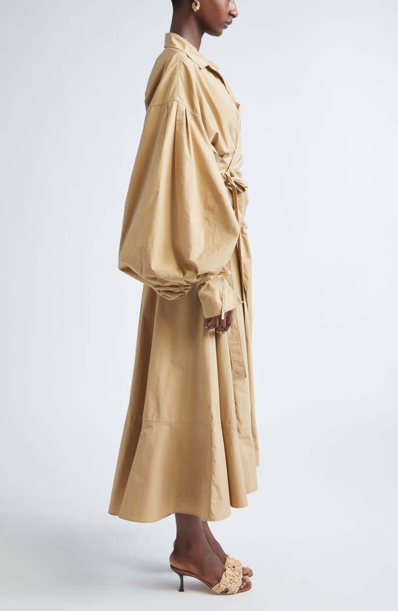 Zimmermann Rebellion Long Sleeve Cotton Poplin Shirtdress, Alternate, color, Olive