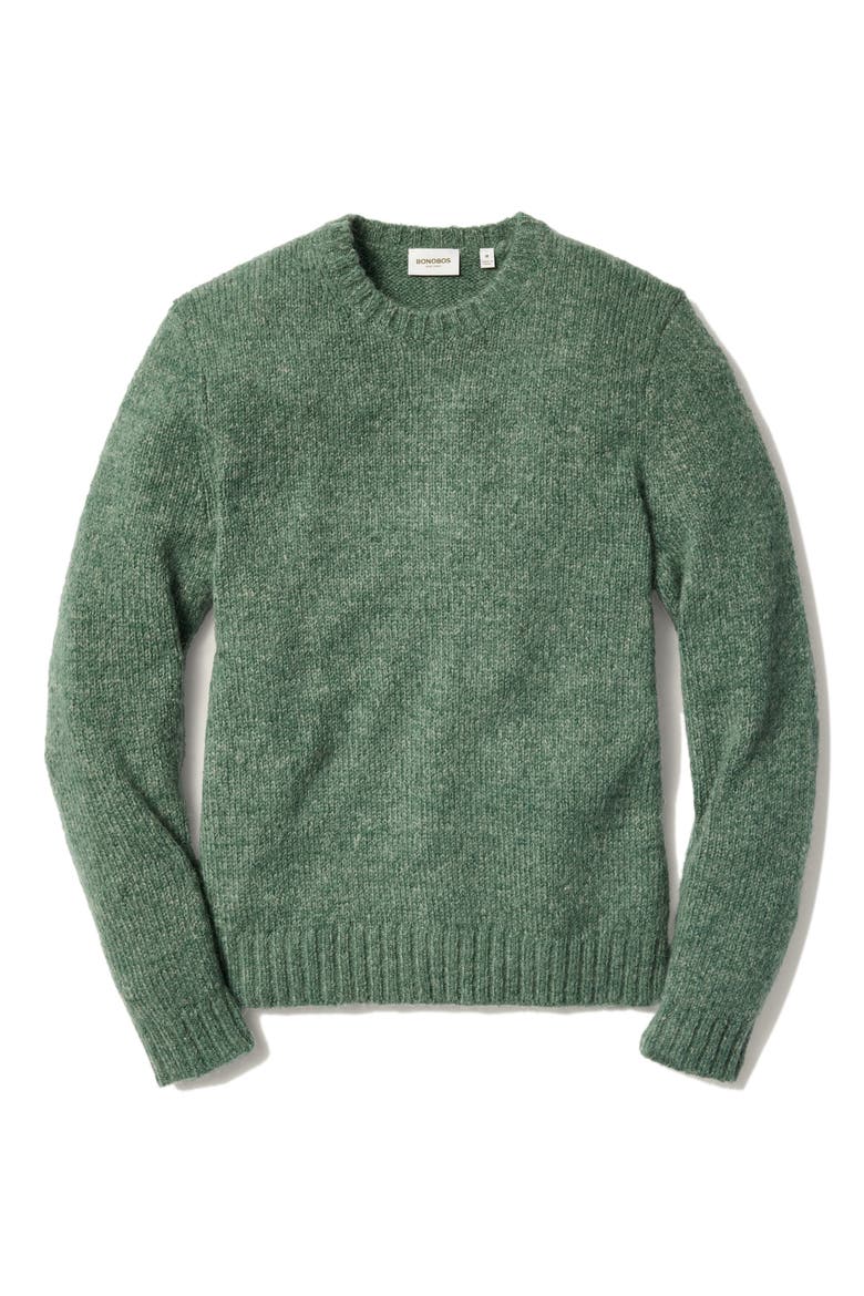 Luxe Mohair & Wool Blend Crewneck Sweater, Alternate, color, GREEN