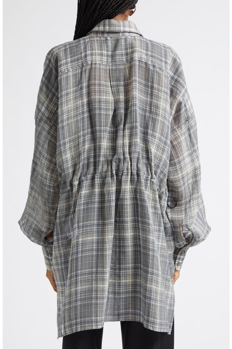 Check Zero Waste Cotton Button-Up Shirt, Alternate, color, GREY