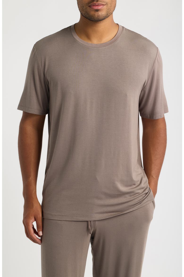 Moonlight Eco Stretch Modal Pajama T-Shirt, Main, color, BROWN FALCON