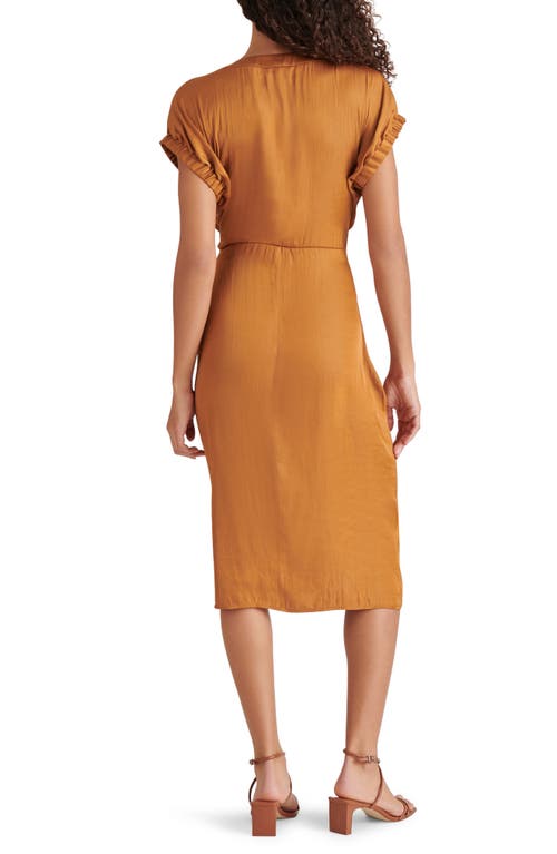Steve Madden Bruno Tie Waist Midi Dress In Chipmunk