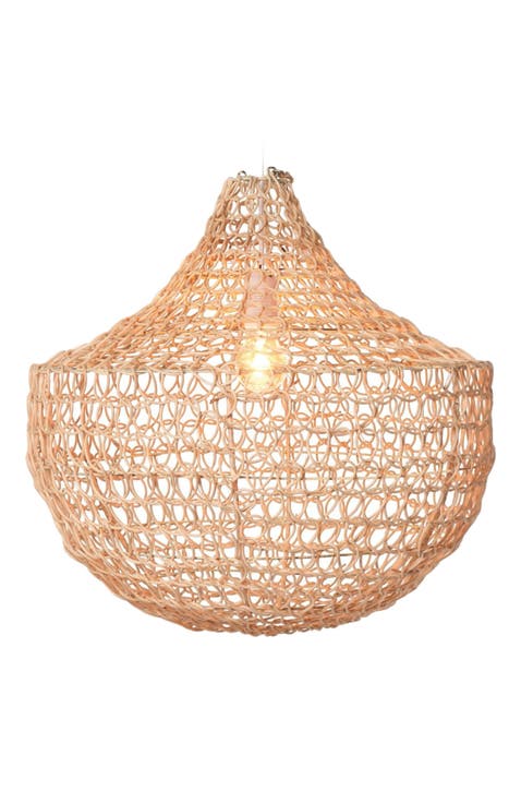 Santa Barbara Rattan Open Weave Pendant