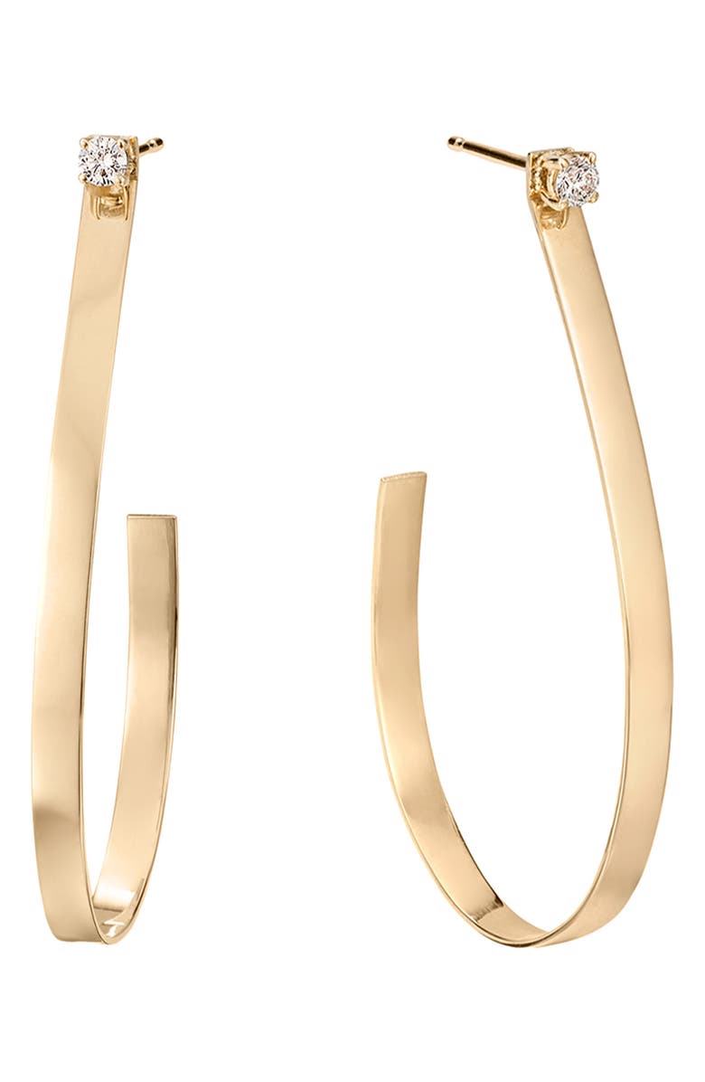 LANA Solo Drop Diamond Hoops, Main, color,