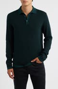 Robert Barakett Borja Cotton & Cashmere Long Sleeve Polo