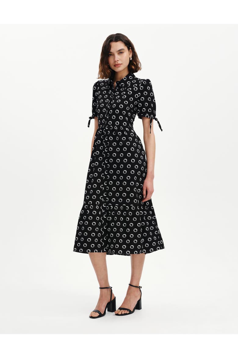 Estee Midi Shirt Dress, Main, color, Black Spot