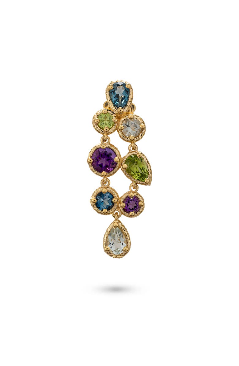 Eloise Jewelry Odyssey Earrings Natural Blue - Green - Purple Gems. Handmade in Italy, Alternate, color, Gold Plated