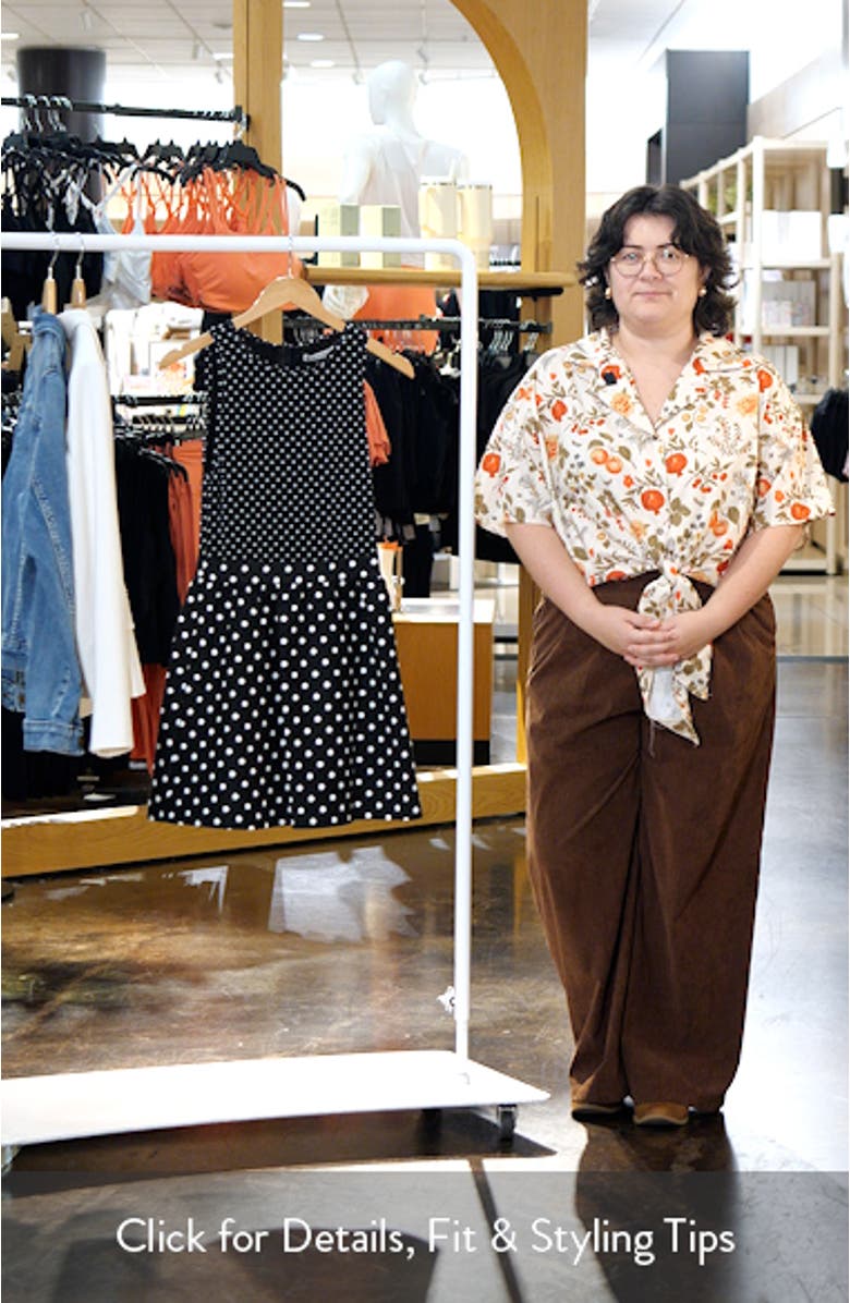 Chara Mixed Scale Polka Sot Sleeveless Fit & Flare Minidress, sales video thumbnail