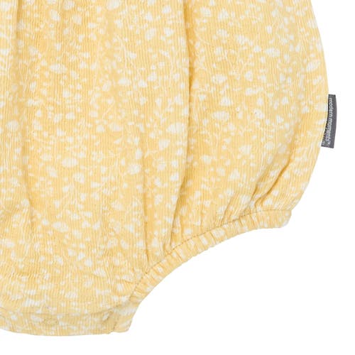 Modern Moments™ By Gerber Ruffle Bubble Romper In Light Yellow Vine Flower