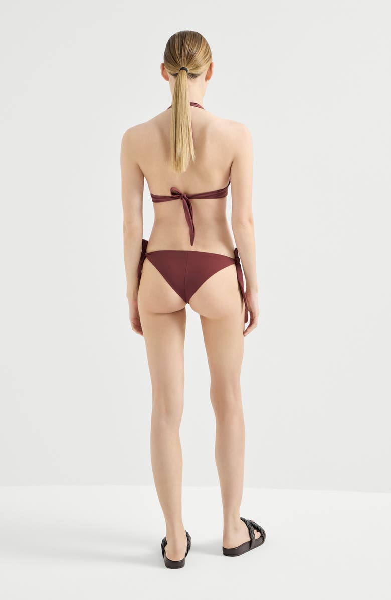 Brunello Cucinelli Bikini top with monili, Alternate, color, Bordeaux