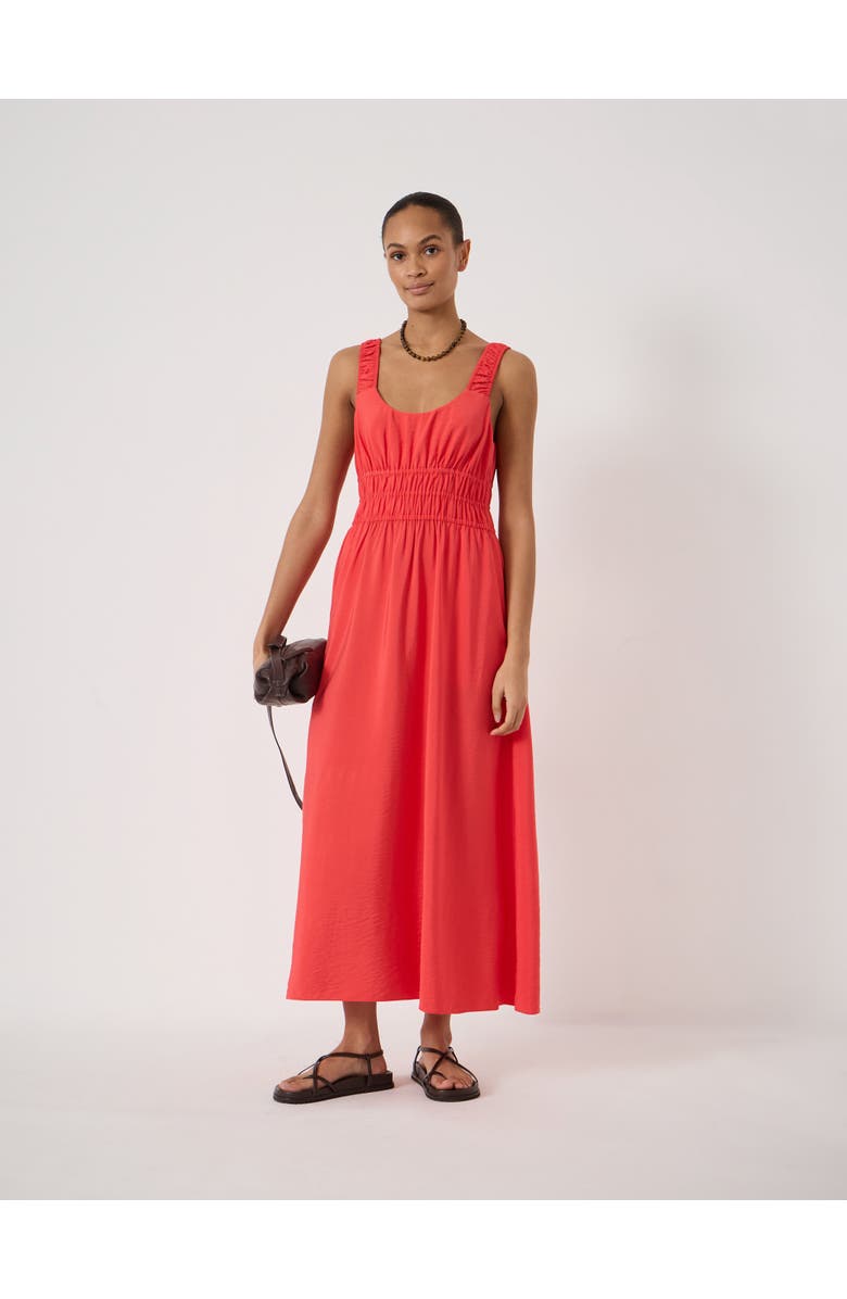 Hush Air Flow Gathered Straps Midi Dress, Main, color, Watermelon Red