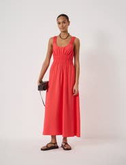 Hush Air Flow Gathered Straps Midi Dress