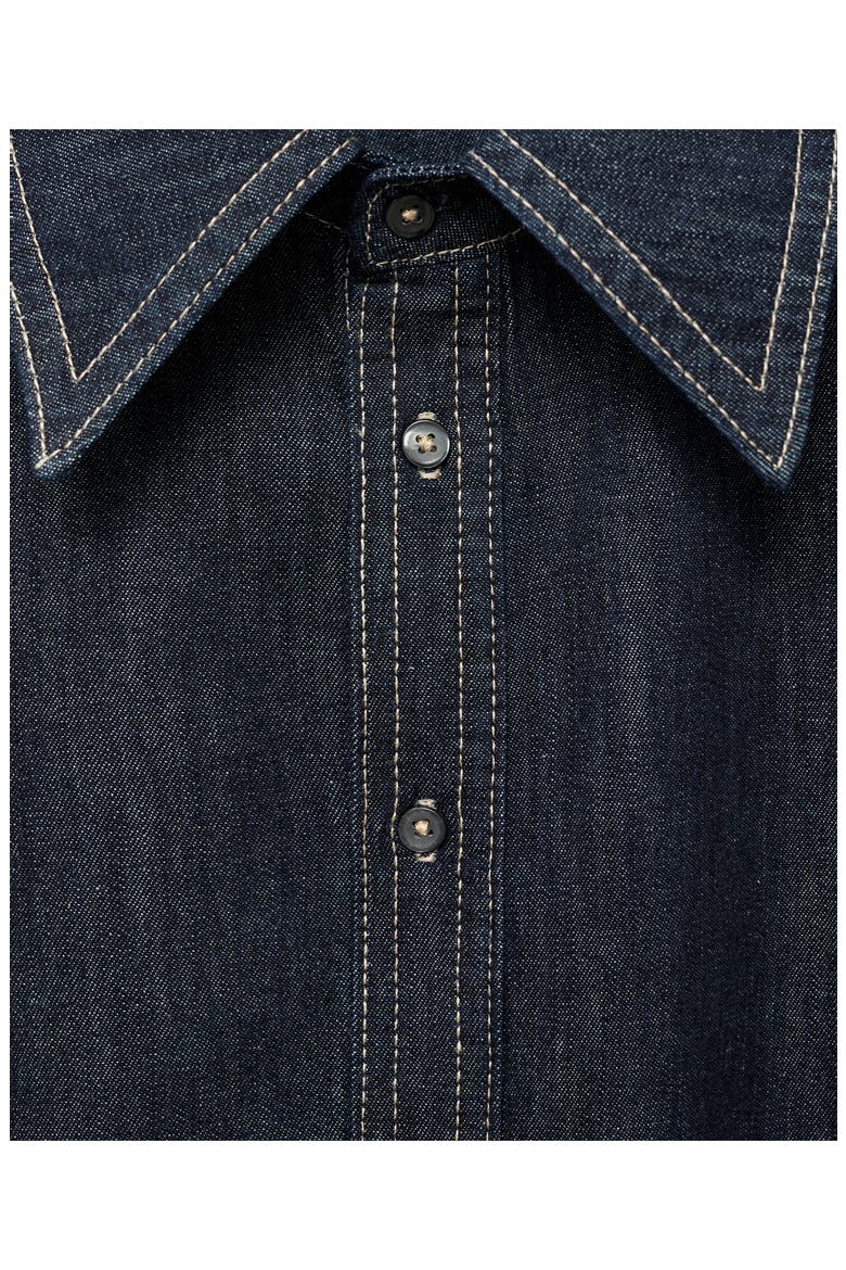 Seam Denim Shirt, Alternate, color, OPEN BLUE