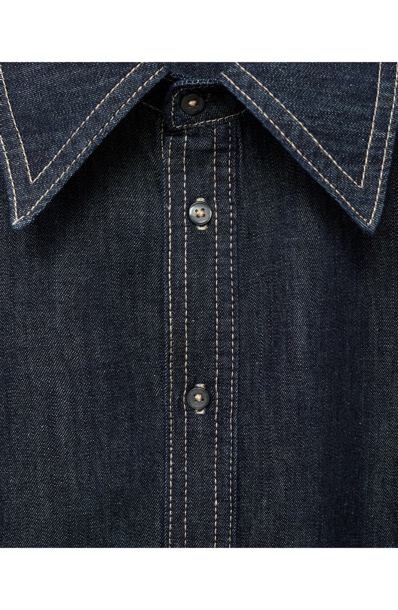 MANGO Seam Denim Shirt, Alternate, color, Open Blue