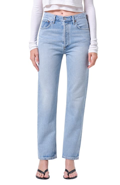 '90s Pinch Waist High Waist Straight Leg Jeans (Addition)