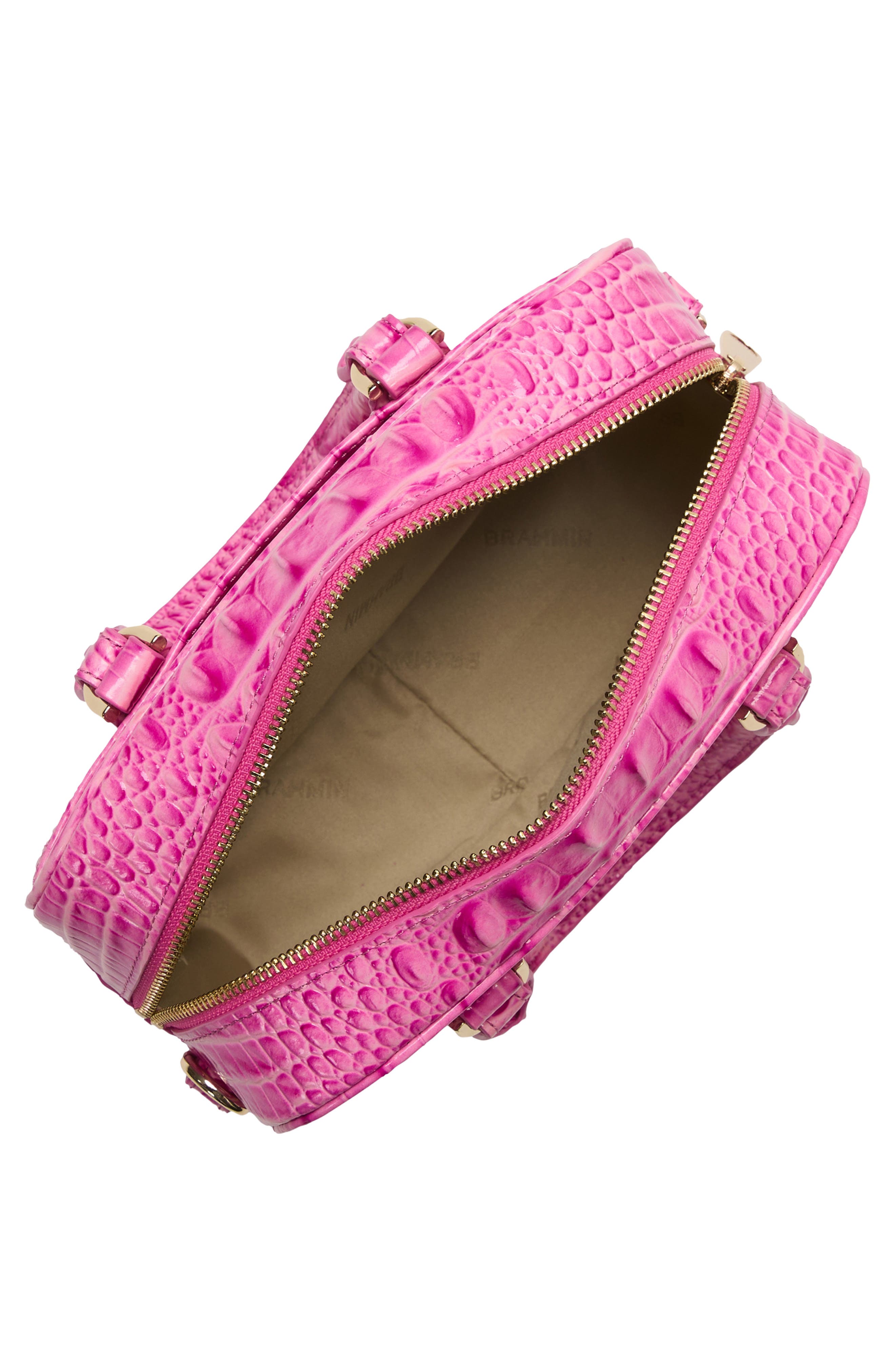 Brahmin Mara Croc Embossed Leather Top Handle Bag, Alternate, color, 