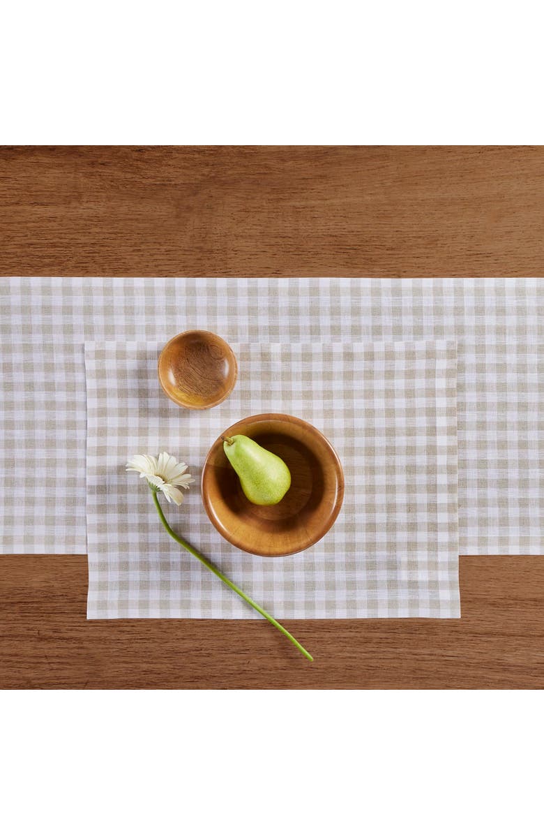 Solino Home Linen Placemats - Gingham Check, 14" x 19" Inch, Alternate, color, Natural