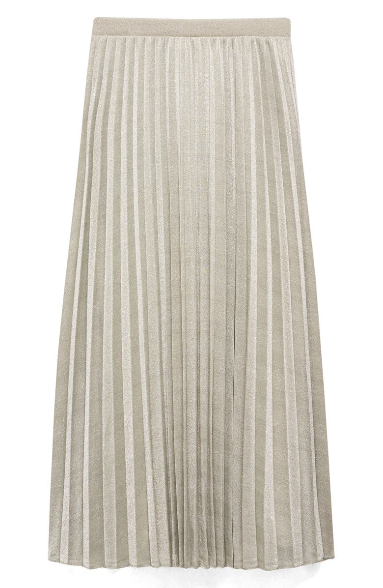 MANGO Metallic Pleated Skirt, Alternate, color,