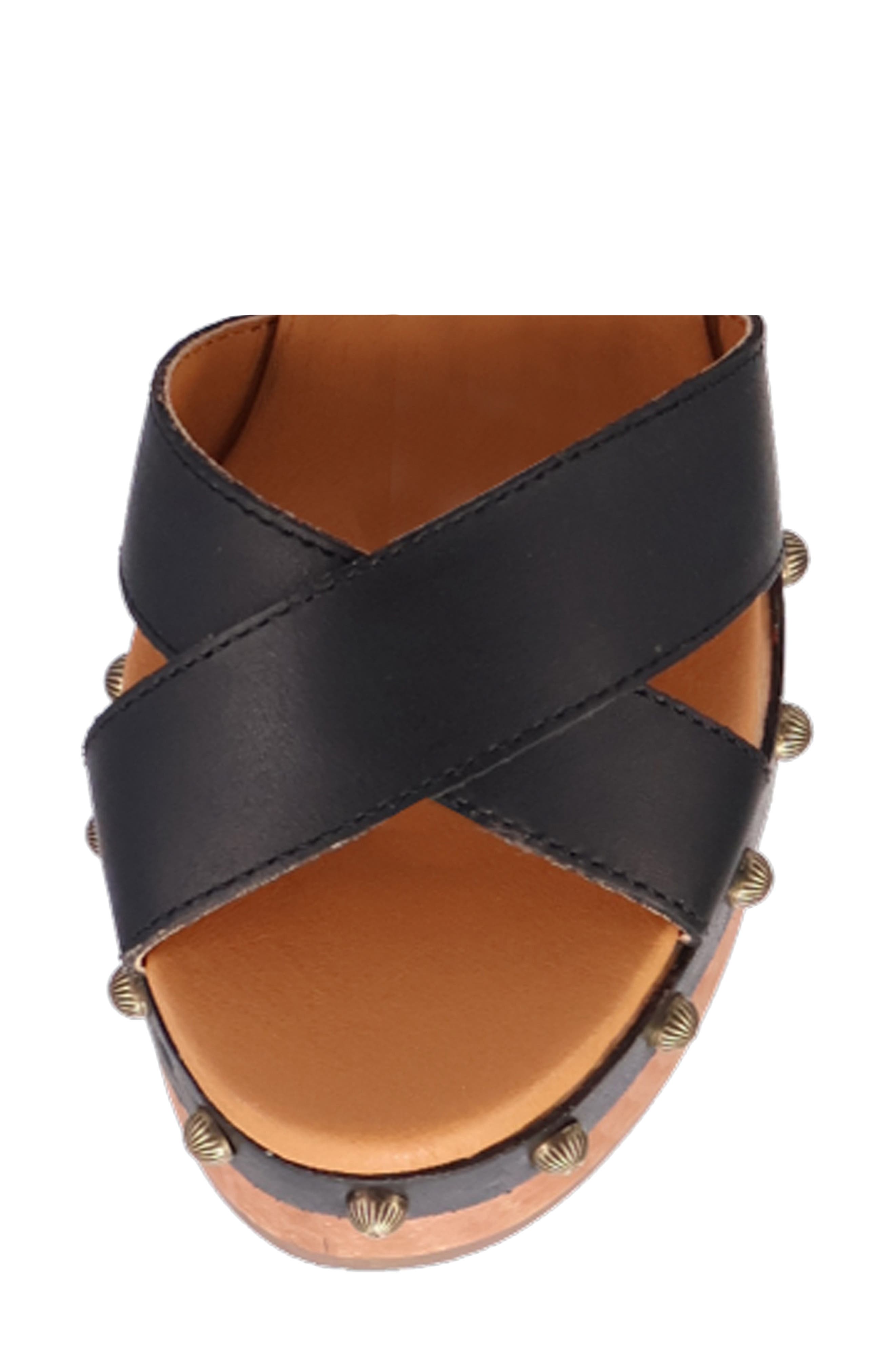 Dingo Lotus Ankle Strap Platform Sandal, Alternate, color, Black