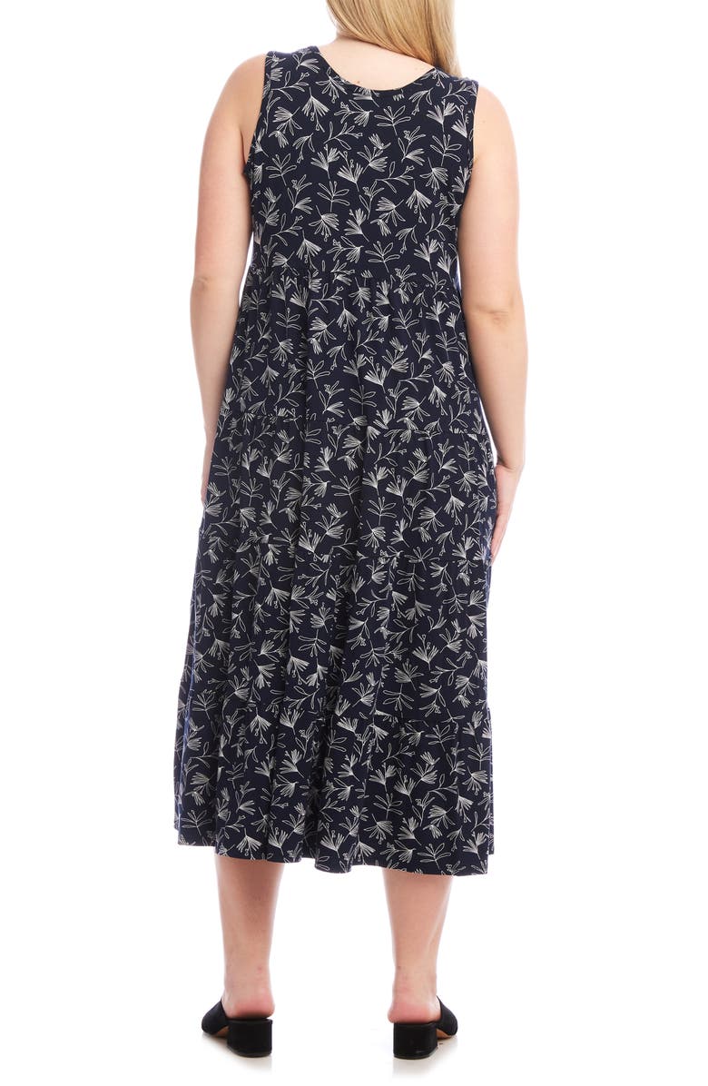 Karen Kane Floral Print Tiered Jersey Midi Dress, Alternate, color, 