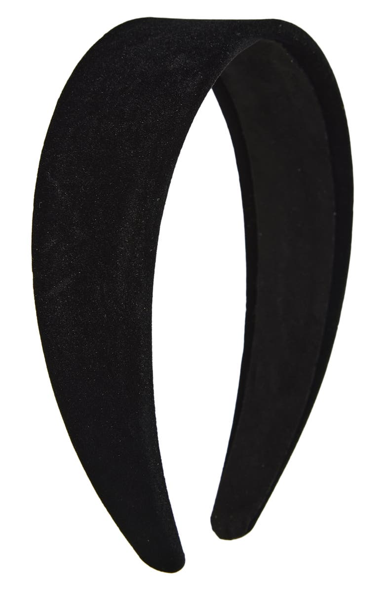Tasha Velvet Headband, Main, color, Black