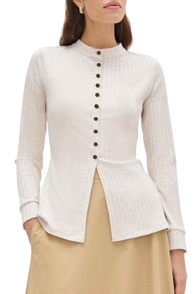 Daphne Rib Cardigan, Main, color, OATMEAL MARL