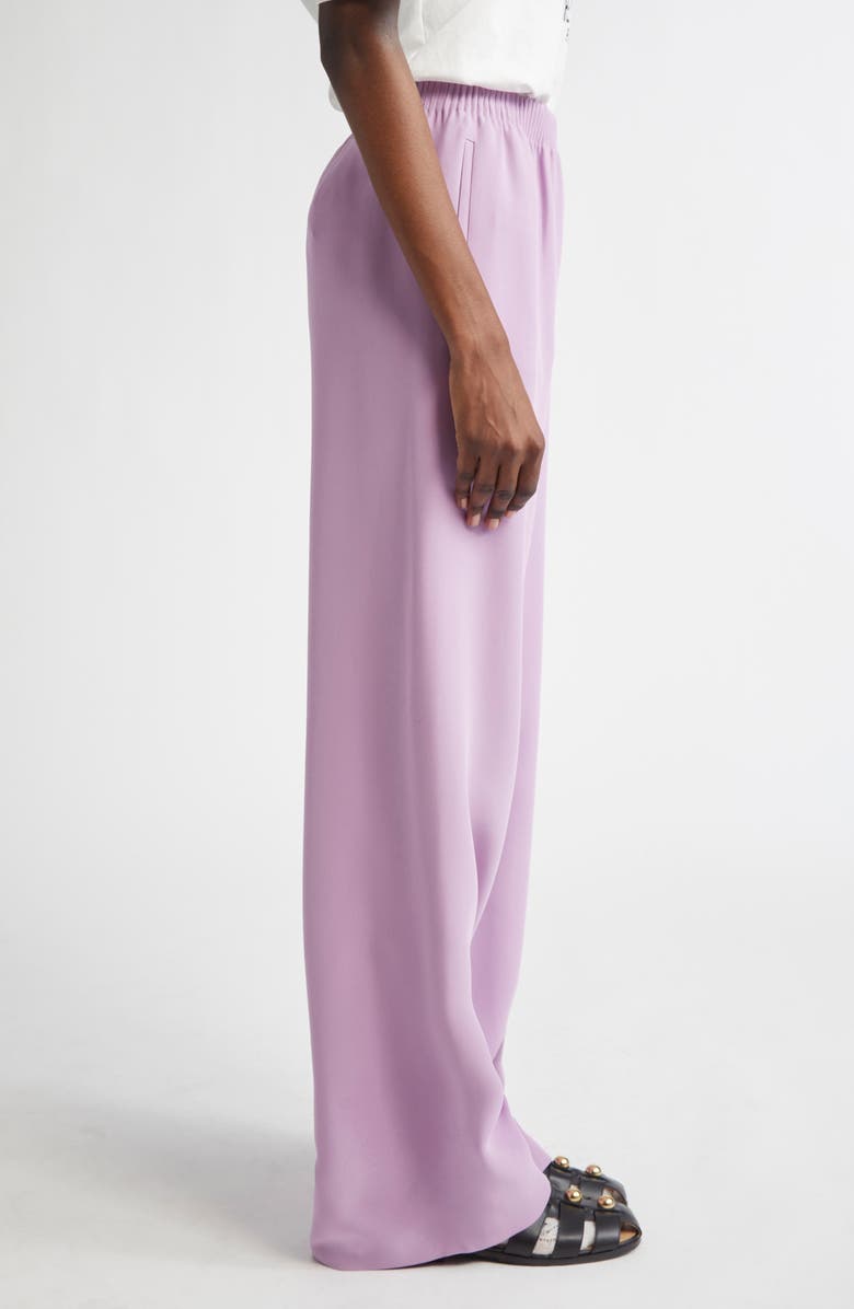 Valentino Garavani Silk Cady Couture Wide Leg Pants, Alternate, color, Violet