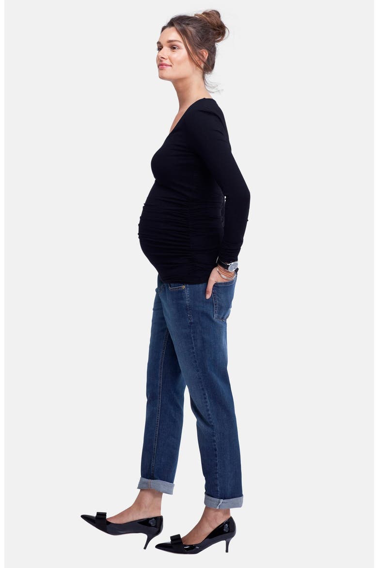The Scoop Maternity Top, Alternate, color, BLACK
