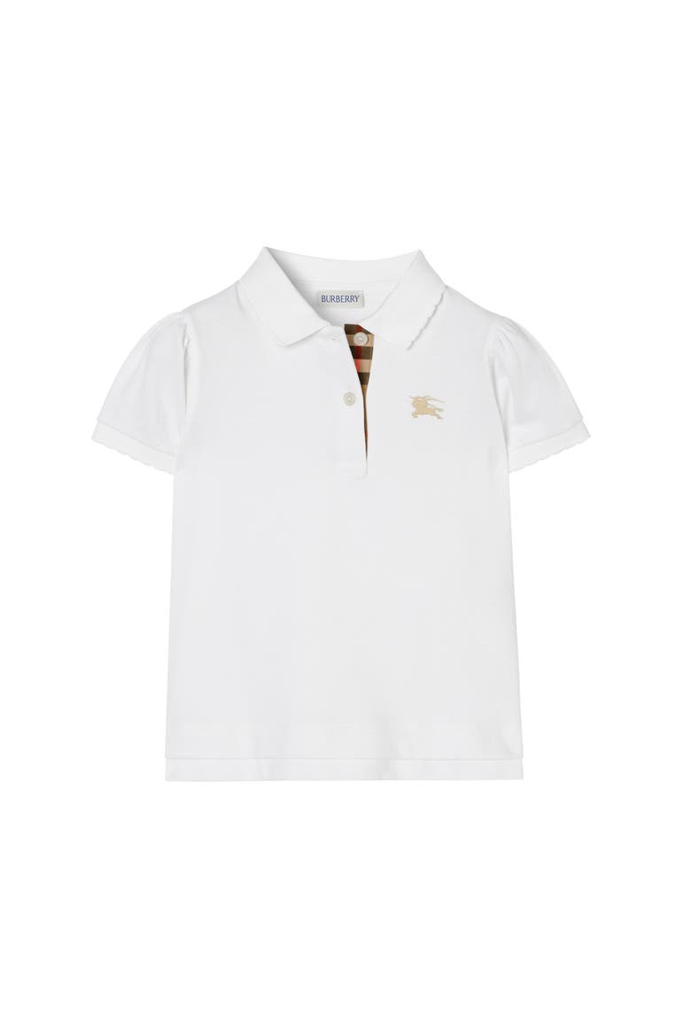 Girls' Cotton Polo Shirt, Main, color, White